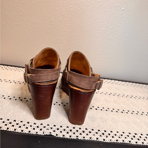 Born Hudson Sling Back Brown Leather Women's Mules - Picture 6 of 8